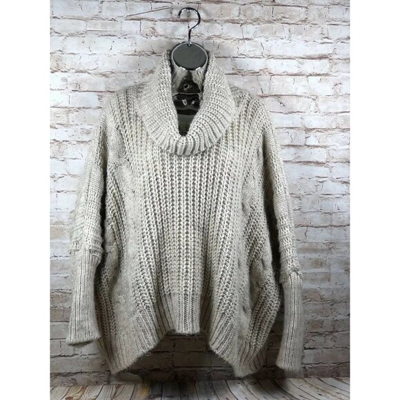 Nasty Gal Sweaters - Nasty Gal  sz L cable knit cowl neck box‎ shape sweater pullover